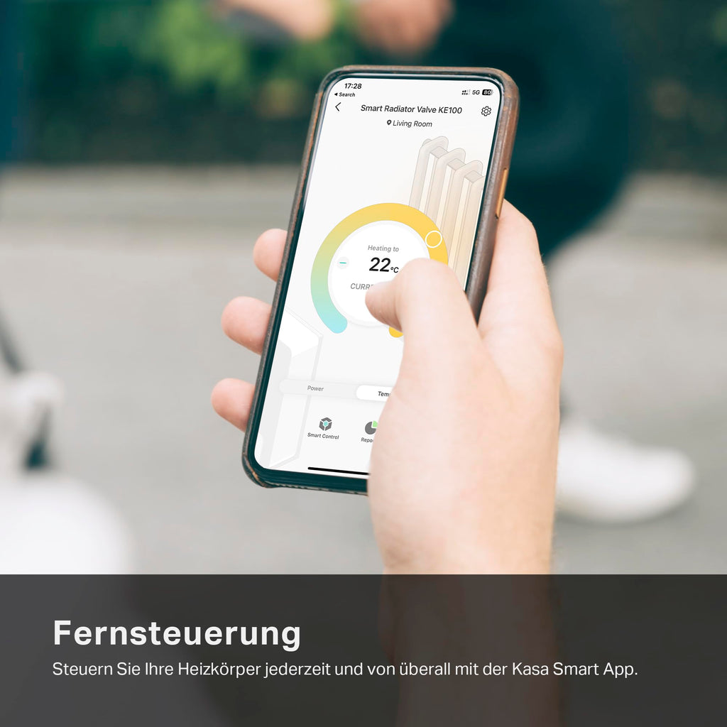 TP-Link smartes Heizkörperthermostat - Erweiterungseinheit, benötigt Kasa Hub, Heizungssteuerung (Kasa App, Zeitpläne, Geofencing, Fensteröffnungserkennung), Matter, Alexa, Apple Home