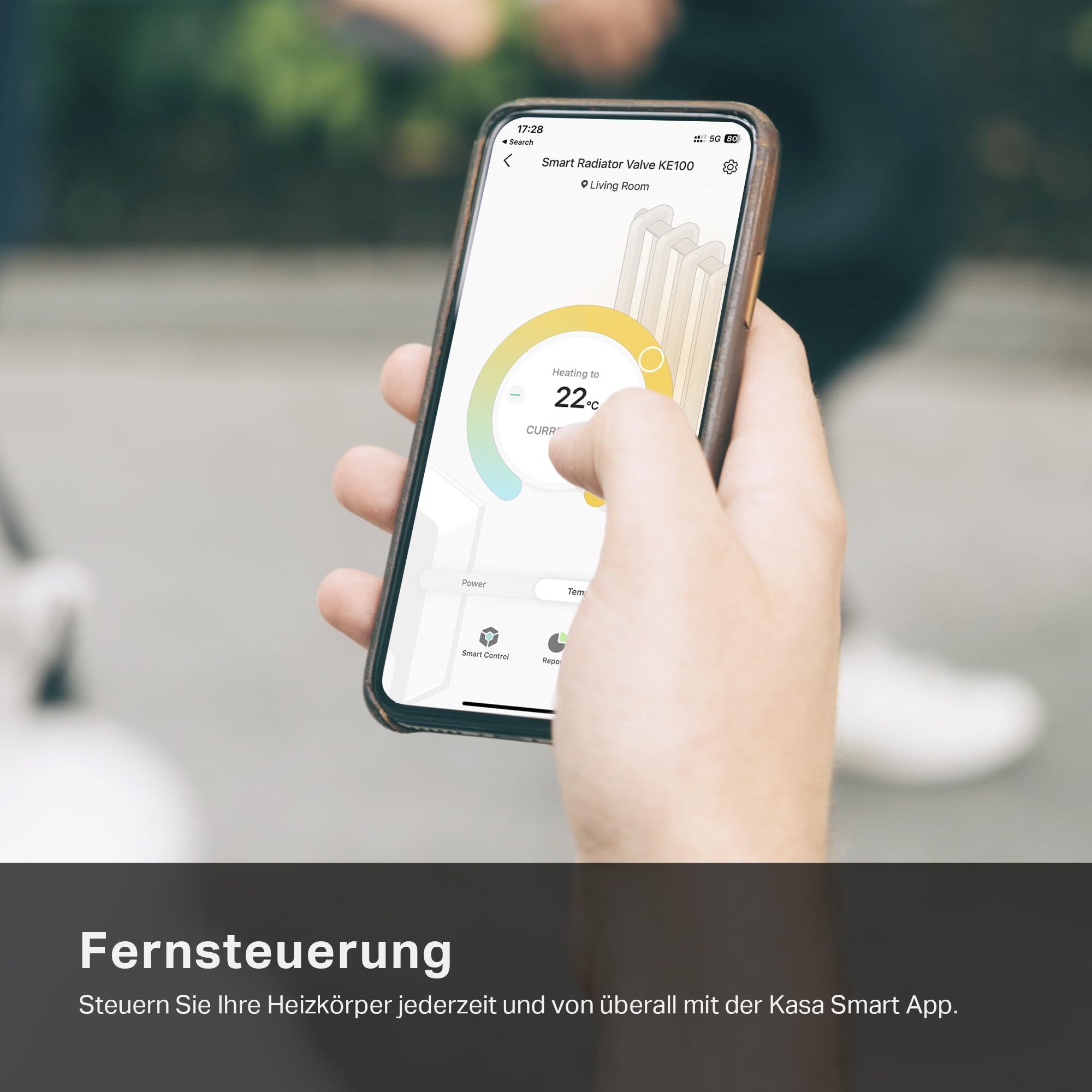 TP-Link smartes Heizkörperthermostat - Erweiterungseinheit, benötigt Kasa Hub, Heizungssteuerung (Kasa App, Zeitpläne, Geofencing, Fensteröffnungserkennung), Matter, Alexa, Apple Home