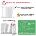 UBRAVOO Babygitter für Türen und Treppen, Höhe 100cm, Sicherheits-Haustiergitter, Spannungstyp, automatische Schließung, hohe Ausführung, dreifache Verriegelung, offen (Breite: 105-114cm)