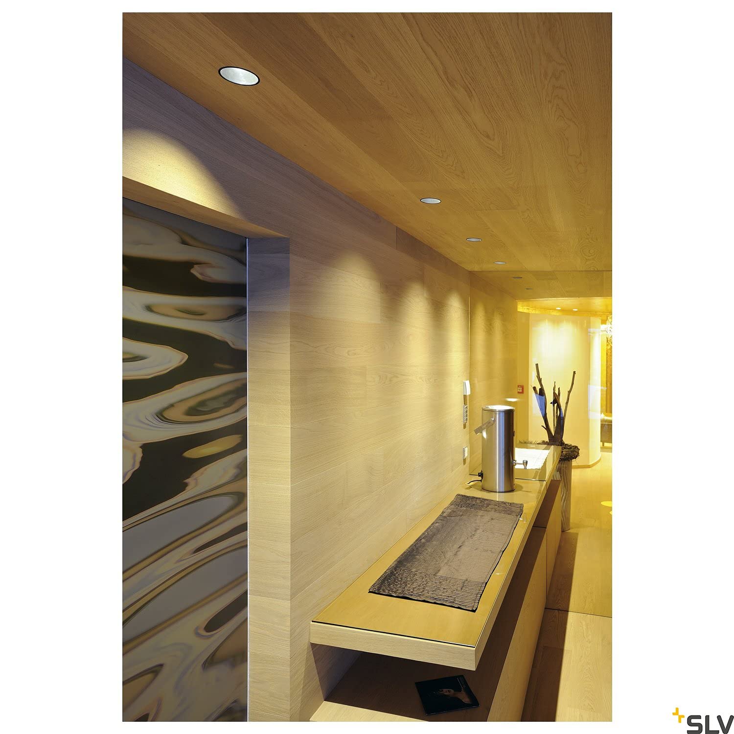 SLV Deckeneinbauleuchte HORN 1 / Spot, Fluter, Deckenstrahler, Deckenleuchte, Einbau-Leuchte LED, Innen-Beleuchtung / GU10 IP20 50W schwarz
