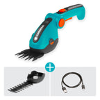 Gardena Set Akku-Gras- und Strauchschere ComfortCut Li: Rasenkantenschere und Strauchschneider, abwinkelbarer Komforthandgriff mit LED-Anzeige, Messerwechsel ohne Werkzeug (9888-20)