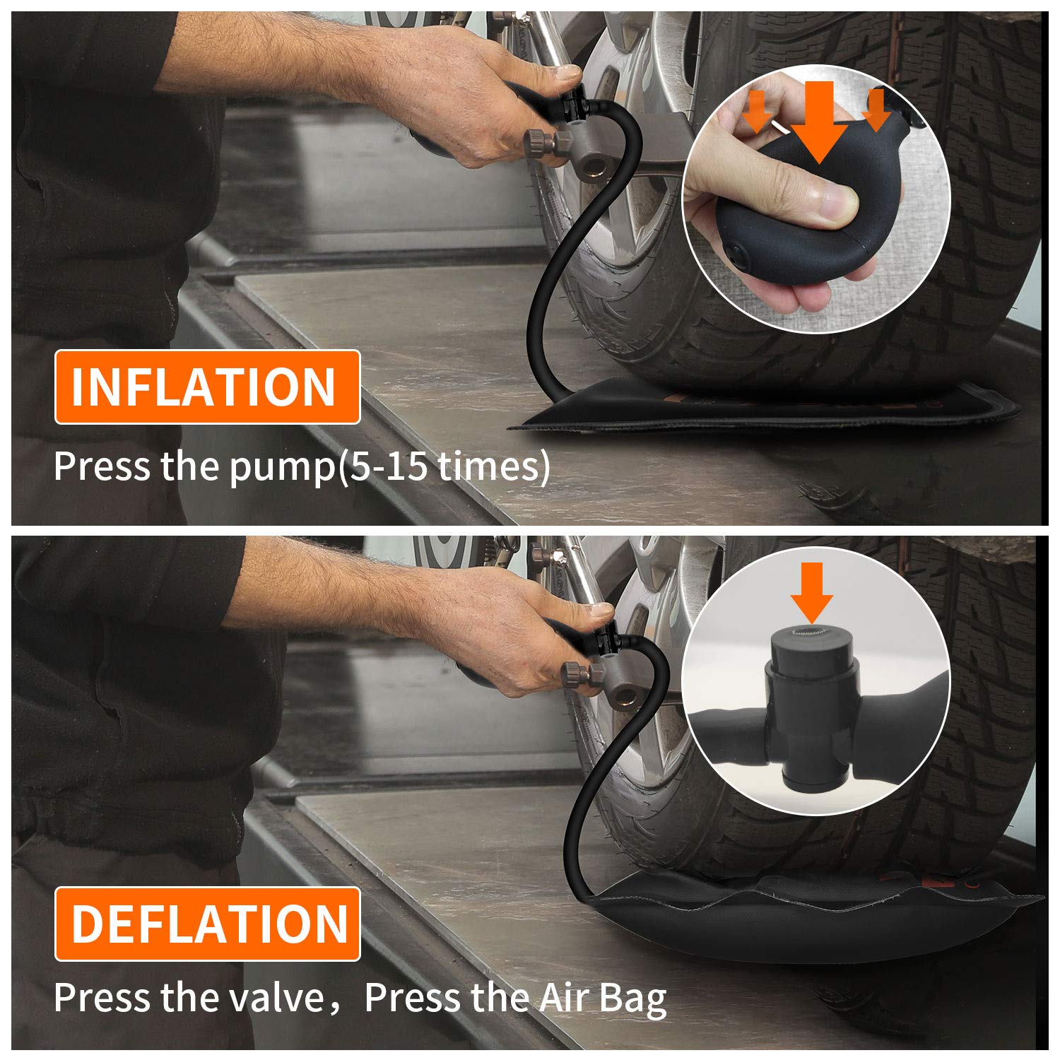 Gute Montagekissen Luftkissen Air Wedge Pump,Hebekissen Aufblasbar,Pneumatikspanner Spreizkissen,Air Wedge Pump,Luftkissenheber für Fenster,Tür,Auto,Großgeräte (3 Stück) a