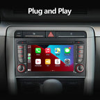 LXKLSZ Autoradio kompatibel mit drahtlos Carplay/Android Auto für Audi A4 S4 RS4 2002-2008 SEAT EXEO mit IPS Touchscreen/Bluetooth/Mirror Link/FM/AM/USB