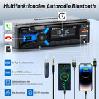 RDS Autoradio Bluetooth mit Typ-C-Ladeanschluss, Wistrue FM/AM Autoradio 1DIN Unterstützt 2USB/AUX/SD/TF/EQ/DSP/MP3 Player