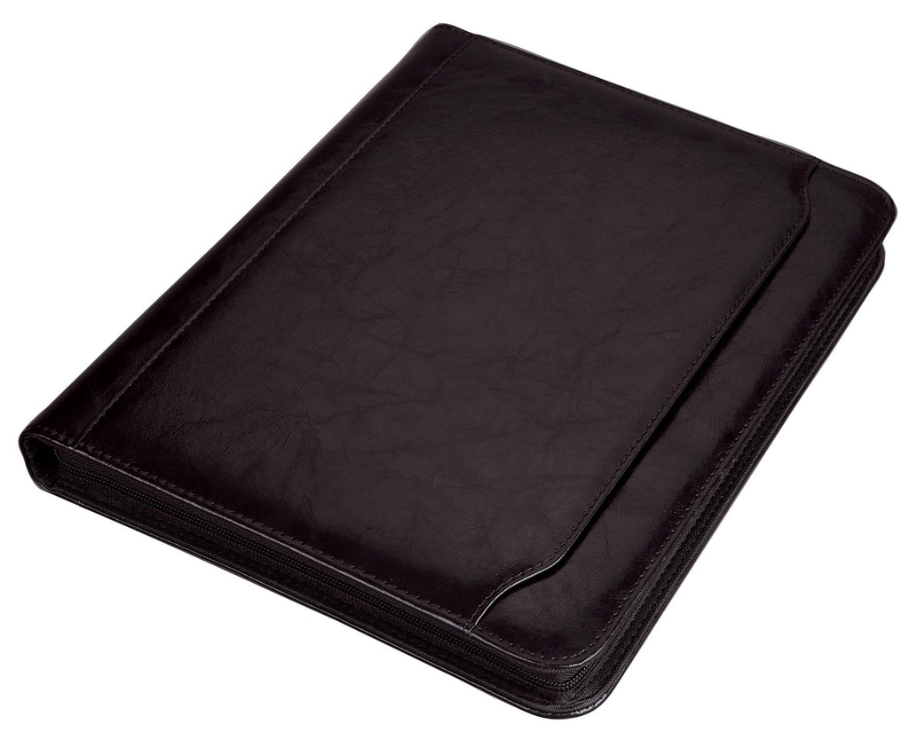 Alassio 30064 - Ringbuchmappe MASSA im DIN A4 Format, Schreibmappe aus Lederimitat, Dokumentenmappe in braun, Mappe ca. 34 x 27 x 4 cm, mit Taschenrechner