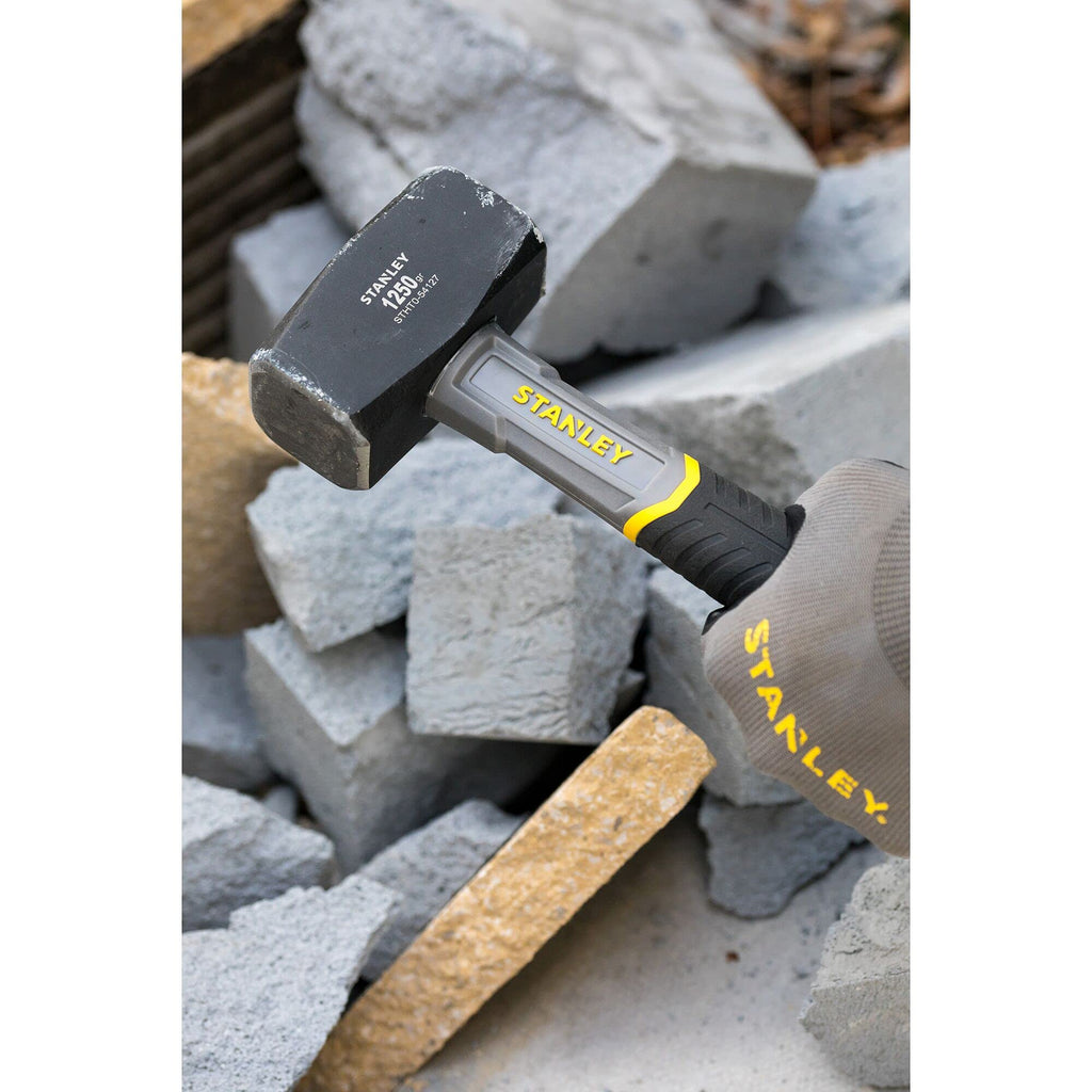 Stanley Fiberglas-Fäustel STHT-54127 (Kopfgewicht 1.250g, 260mm Länge, mit Fiberglas-Kern, optimal ausbalanciert, verstärkte Verbindung zwischen Kopf & Griff, mit Antirutsch-Griff)