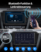 Essgoo 4+64G Autoradio Carplay 9 Zoll Android 14 Wireless Auto Radio Für VW Golf 5 6 Touran B6 EOS Tiguan Polo mit Bluetooth GPS RDS Navi Mirror Link FM SWC