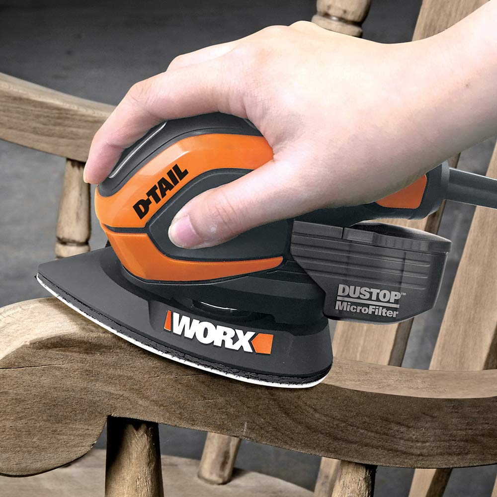 WORX Delta-Multischleifer, 65 W, WX 648.2, DustStop Mikrofilter, Klettverschluss-System, ergonomisches Design, kompakt und leicht, inklusive Zubehör