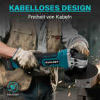 Akku Winkelschleifer 125mm für Makita 18V Akku (Ohne Akku), 8500U/min, Bürstenloser Profi-Schleifer 4-stufige Regelung, Kabellos Schleifer mit Zusatzhandgriff für Trennen, Schleifen & Bürsten