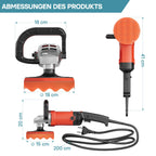Wiltec Auto Poliermaschine Schleifmaschine 1200W bis 3000 U/min, Poliergerät mit 6 Stufen, mit Tasche und Zubehör, Tellerschleifer, Rotationsschleifer