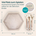 Tutti Bambini Laufstall Baby Faltbar - Baby Playpen mit 360°-Netzwänden, Schnellklappmechanismus, Reißverschlusstür, Bodenmatte & Tragetasche, 135 x 135 x 75 cm (Ecru)