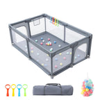 GLOKID Laufstall Baby 120 X 180cm, Laufgitter baby, große Sicherheitsspielplatz, mit Anti-Kollision Schaum Absperrgitter mit atmungsaktivem Netz, Einschließlich Ocean Balls y Pull Rings (XWL 1218)