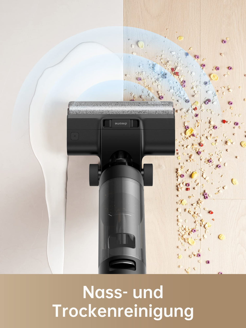 dreame H12 Pro Nass Trockensauger kabellos Kantenreinigungsbürste,Selbstreinigungsfunktion,Schmutzerkennung,LED-Display,Laufzeit bis zu 35min,900mL Wassertank für Hartböden,Tierhaare,HHR25A,Schwarz