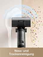 dreame H12 Pro Nass Trockensauger kabellos Kantenreinigungsbürste,Selbstreinigungsfunktion,Schmutzerkennung,LED-Display,Laufzeit bis zu 35min,900mL Wassertank für Hartböden,Tierhaare,HHR25A,Schwarz