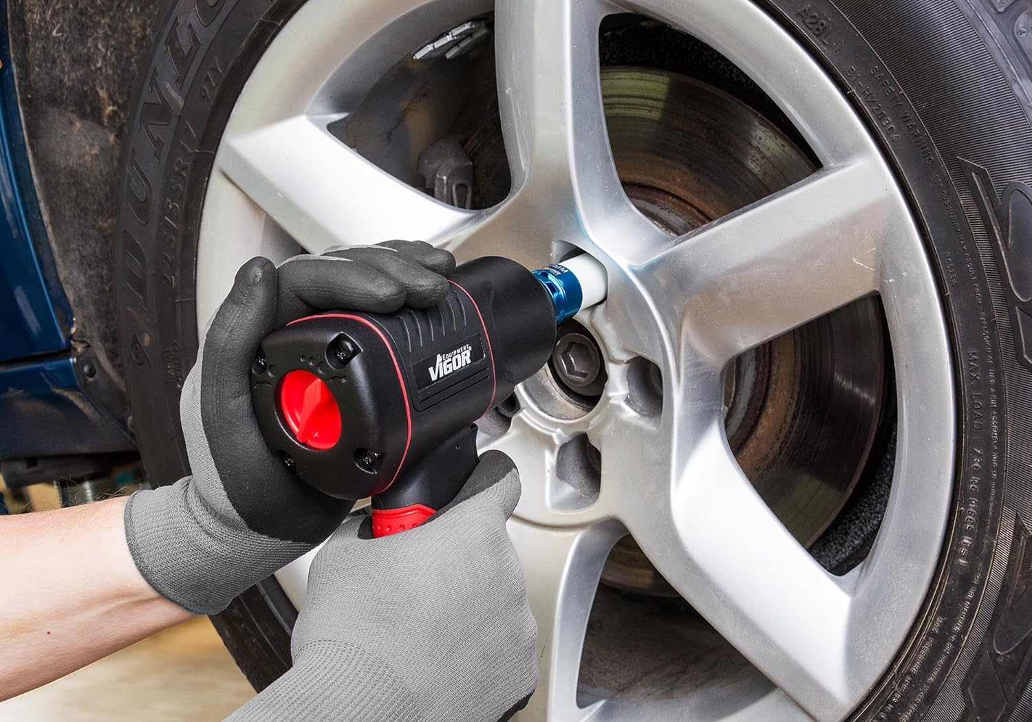 ViGOR V4800 Druckluft-Schlagschrauber - max. Lösemoment 1200 Nm, Vierkant 12,5 mm (1/2 Zoll) - vibrationsarmer Druckluftschrauber zum Anziehen und Lösen von Schrauben
