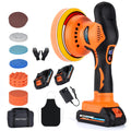 Protmex Poliermaschine Auto Akku - 6 Variable Geschwindigkeit Auto Politur Set 2800-5500RPM 21 PCS Aufsätze, 2 x 21 V 1,5 Ah Akku Poliermaschine für Auto Autopflege Polieren Wachsen Kratzerentfernung