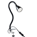 B.K.Licht - Schreibtischlampe mit Kabelschalter, dimmbar in Stufen, schwenkbar, Tischlampe, Klemmleuchte, Tischleuchte, Bürolampe, Leselampe, Leselicht, Klemmlampe, 60x5,5 cm, Schwarz