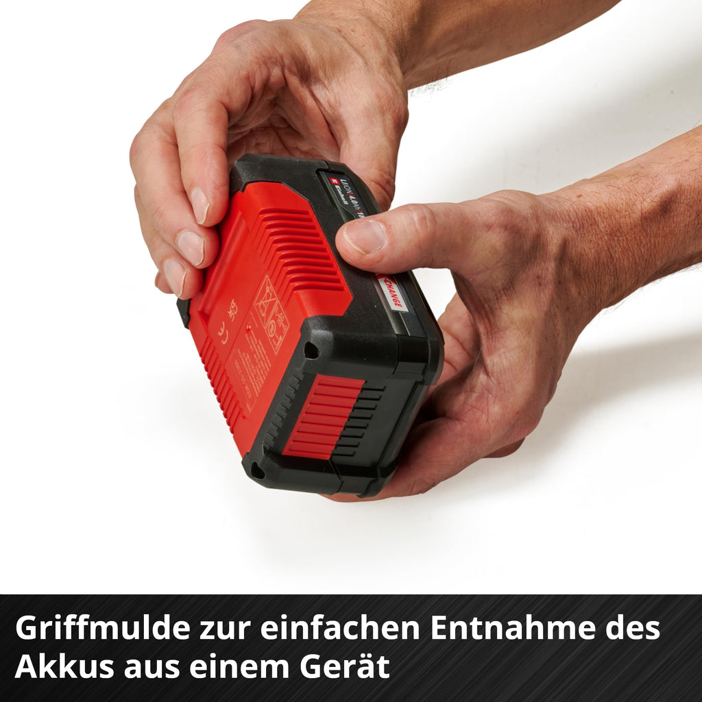 Original Einhell Volks.Akku PXC-Twinpack 4,0 Ah Power X-Change (Li-Ion, 18 V, 2X 4,0 Ah, für alle PXC-Geräte geeignet, proaktives Batteriemanagement, situativ angepasste Ladezyklen)