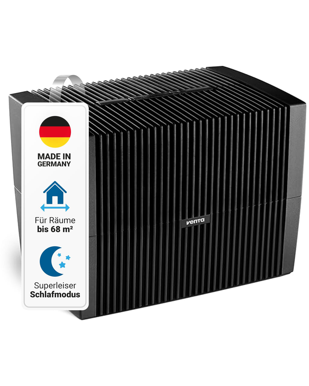 Venta Luftbefeuchter LW45 Classic Original, sehr leise 20 dB(A), energieeffizient 2 Watt, hygienische Kaltverdunstung ohne Filter, großer 10 l-Tank, bis 68 m², mit Duftfunktion