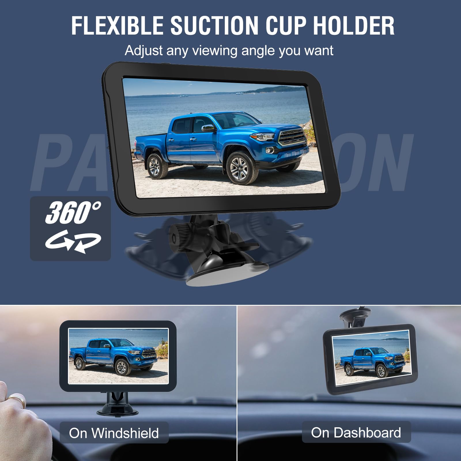 PARKVISION Rückfahrkamera Auto mit Nachtsicht, Rückfahrkamera Nachrüsten System mit 7" LCD Auto Monitor, Rückfahrkameras Kabel 12V-24V für Wohnmobil, Wohnwagen, LKW, PKW, SUV, Pickups
