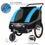 Tiggo S2 Kinderanhänger mit Federung Jogger 2 in 1 Kinder Buggy fahrradanhänger Anhänger 360° Drehbar