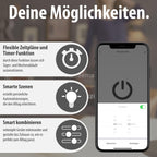 Brennenstuhl Connect WiFi LED Strahler WF 2051 P (24W, 2800lm, IP54, diverse Lichtfunktionen über App einstellbar, Außenstrahler zur Wandmontage mit Bewegungsmelder)
