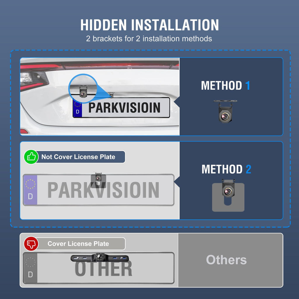 PARKVISION Rückfahrkamera Auto mit Nachtsicht, Rückfahrkamera Nachrüsten System mit 7" LCD Auto Monitor, Rückfahrkameras Kabel 12V-24V für Wohnmobil, Wohnwagen, LKW, PKW, SUV, Pickups