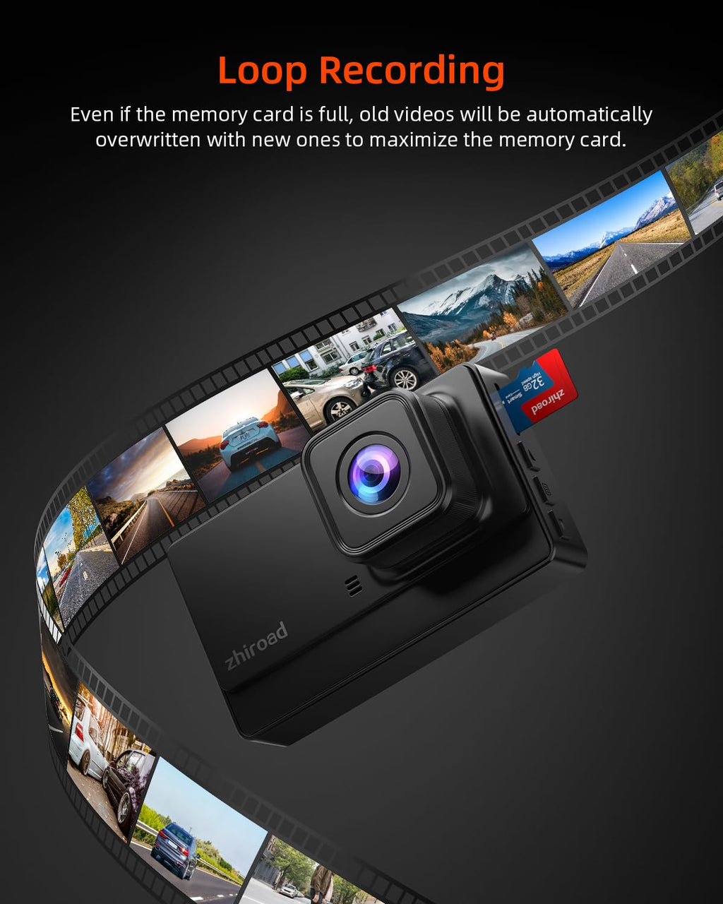 Dashcam Auto Vorne, 1080P FHD Dash cam mit Nachtsicht, WDR und 176° Weitwinkel Autokamera, 3" IPS-Bildschirm, Loop-Aufnahme, G-Sensor, Bewegungserkennung und Parkmodus, inklusive 32G SD-Karte
