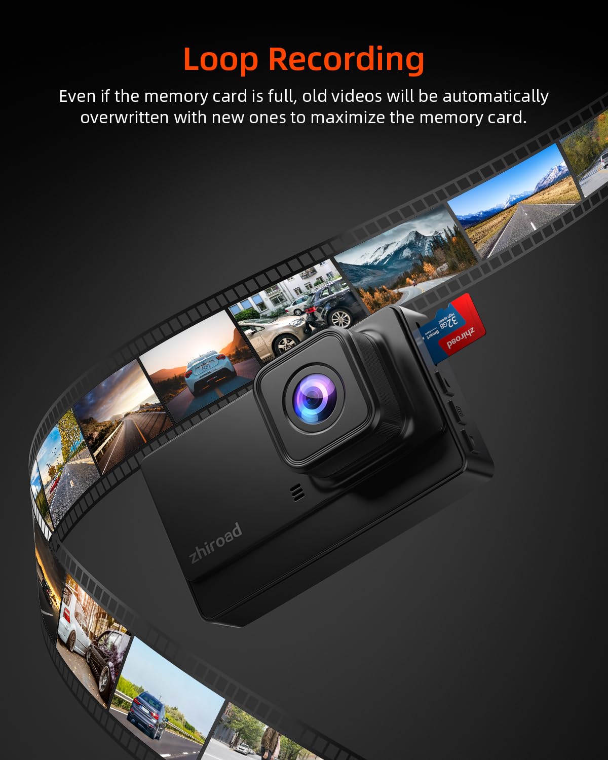 Dashcam Auto Vorne, 1080P FHD Dash cam mit Nachtsicht, WDR und 176° Weitwinkel Autokamera, 3" IPS-Bildschirm, Loop-Aufnahme, G-Sensor, Bewegungserkennung und Parkmodus, inklusive 32G SD-Karte
