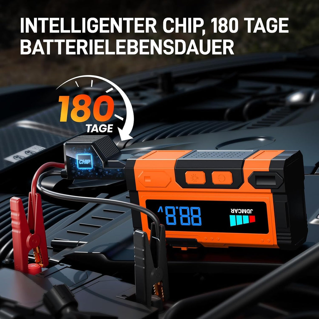 JDMCAR Starthilfe Powerbank Hochleistungs 6000A Mit LCDDisplay FürAutobatterie PkwBooster