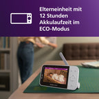 Philips AVENT Philips Connected Videophone mit WLAN, hochwertiger HD-Kamera, Infrarot-Nachtsichtfunktion, Schrei-Erkennung, Gegensprechfunktion, DEKRA Zertifiziert privat und sicher, SCD951/26