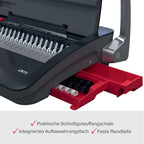 GBC CombBind CB15 Manuelles Bindegerät - Bindet 165 A5/A4 Blätter, kompaktes und leichtes Design, stanzt 15 Blätter, Schwarz/Silber, 4410061