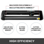 VEVOR 870mm Vinyl Schneideplotter 34Inch 3 Klingen Plottermaschine Vinyl Cutter Plotter Folienplotter Foliendrucker Profi Plotter Cutting mit Signmaster Software mit Ständer für Schilder Papierzufuhr