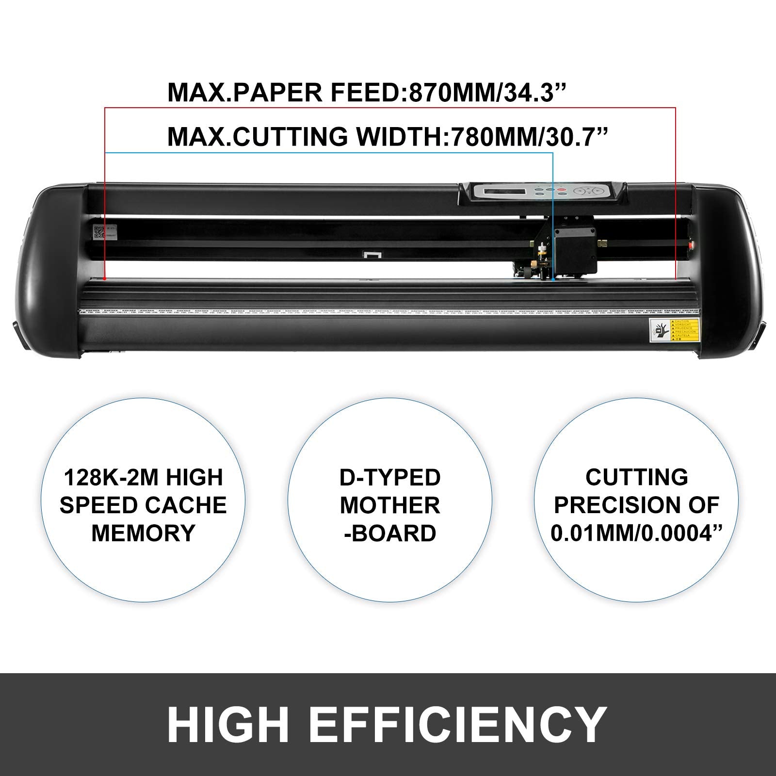 VEVOR 870mm Vinyl Schneideplotter 34Inch 3 Klingen Plottermaschine Vinyl Cutter Plotter Folienplotter Foliendrucker Profi Plotter Cutting mit Signmaster Software mit Ständer für Schilder Papierzufuhr