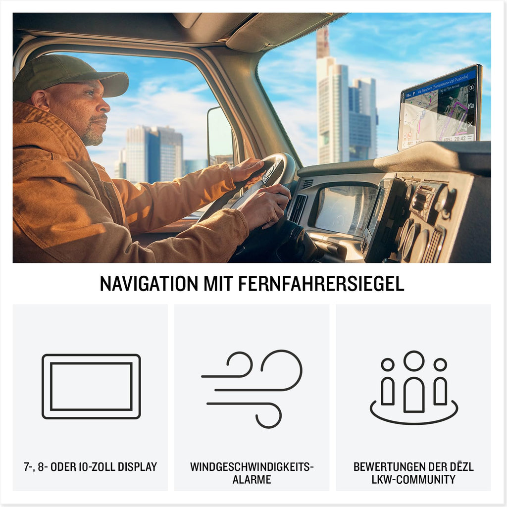 Garmin dēzl LGV820 MT-S - smartes LKW-Navigationsgerät mit 8" (20,3cm) Farbdisplay, vorinstallierten EU Karten (34 Länder), Fahrzeugspezifische Routenführung, Wetterwarnungen, beliebte LKW Strecken
