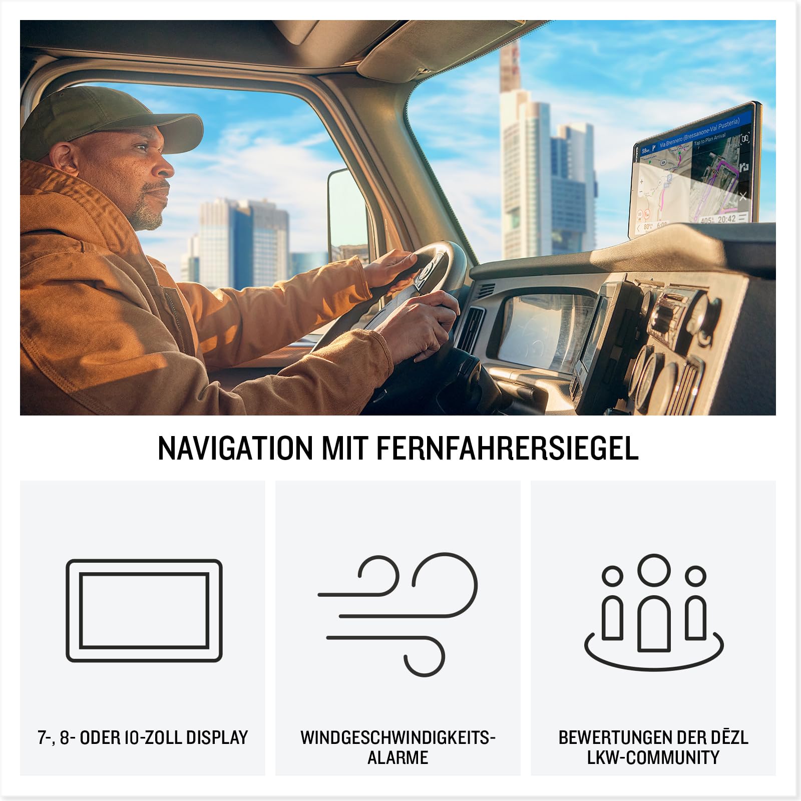 Garmin dēzl LGV820 MT-S - smartes LKW-Navigationsgerät mit 8" (20,3cm) Farbdisplay, vorinstallierten EU Karten (34 Länder), Fahrzeugspezifische Routenführung, Wetterwarnungen, beliebte LKW Strecken