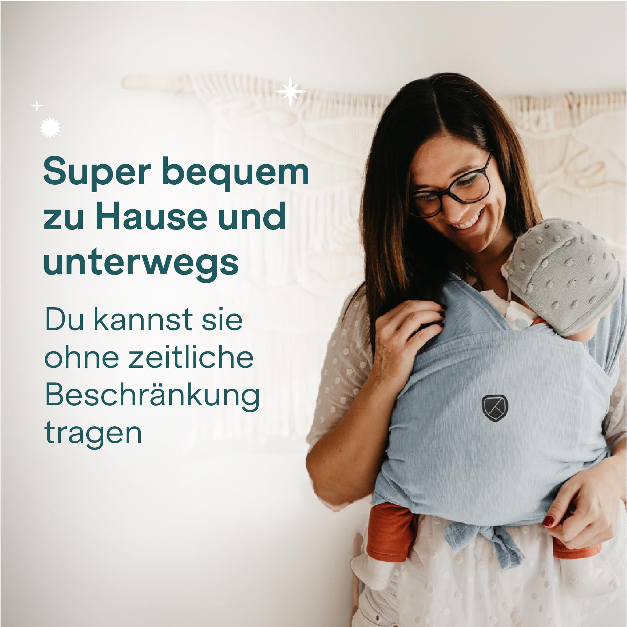 Koala Babycare Tragetuch Baby Neugeborene - Einfach Anzuziehen für Mütter und Väter - Babytrage Multi-Use Bis 9kg - Babytragetuch Blau
