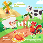 Hahaland Montessori Spielzeug ab 1 Jahr – Quiet Book mit Bauernhof Thema, 20-in-1 Busy Board Weichem Filz für Frühe Bildung,Busy Book für Autofahrten, Geschenk Spielzeug ab 1 2 3 4 Jahre Mädchen Junge