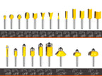 BAIDETS 35tlg. Fräser Set für Holz - Hartmetall Fräsersatz Zubehör Oberfräsen mit 1/4 Schaft (6.35 mm Schaft), für professionelle und Einsteiger-Schreinerarbeiten.