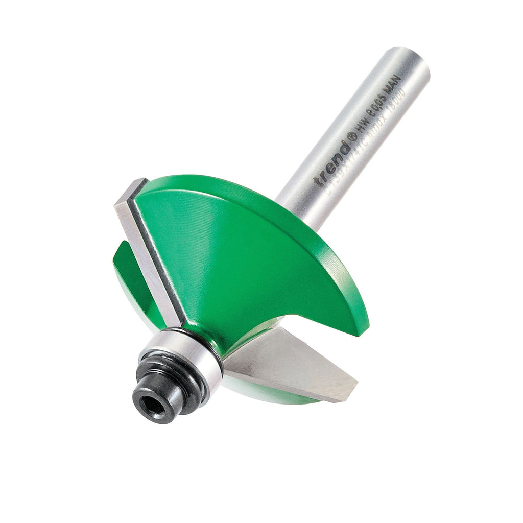 Trend CraftPro Fasenfräser-Bit, 1/4-Zoll-Schaft, 35,1 mm Schnittdurchmesser und 30-Grad-V-Nut, Wolframkarbidspitze, C139X1/4TC