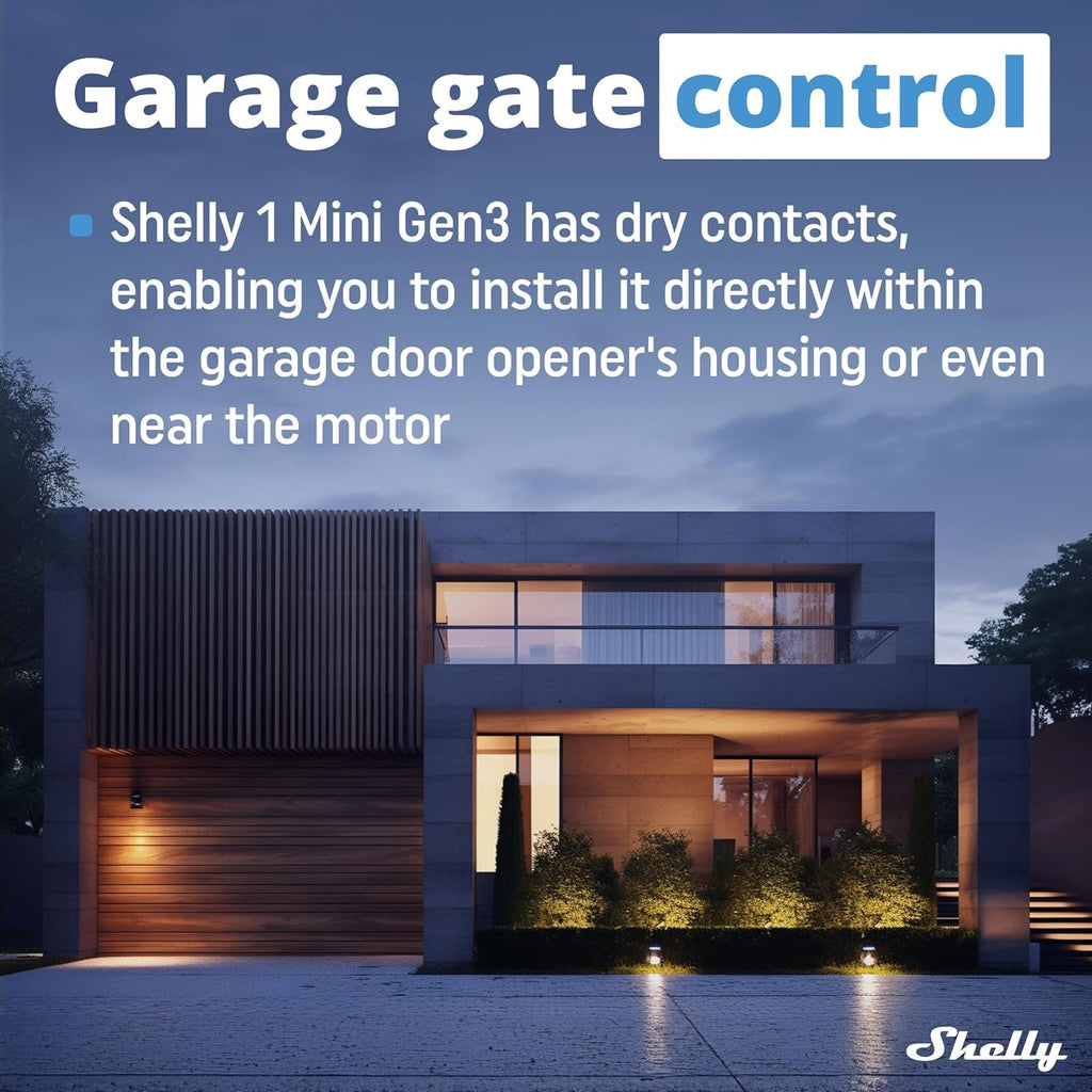 Shelly 1 Mini Gen 3 | 4er Pack | WiFi & Bluetooth Smart Switch Relais 1 Kanal 8A | Hausautomation | Kompatibel mit Alexa und Google Home | iOS-Android-App | Kein Hub erforderlich | Trockene Kontakte