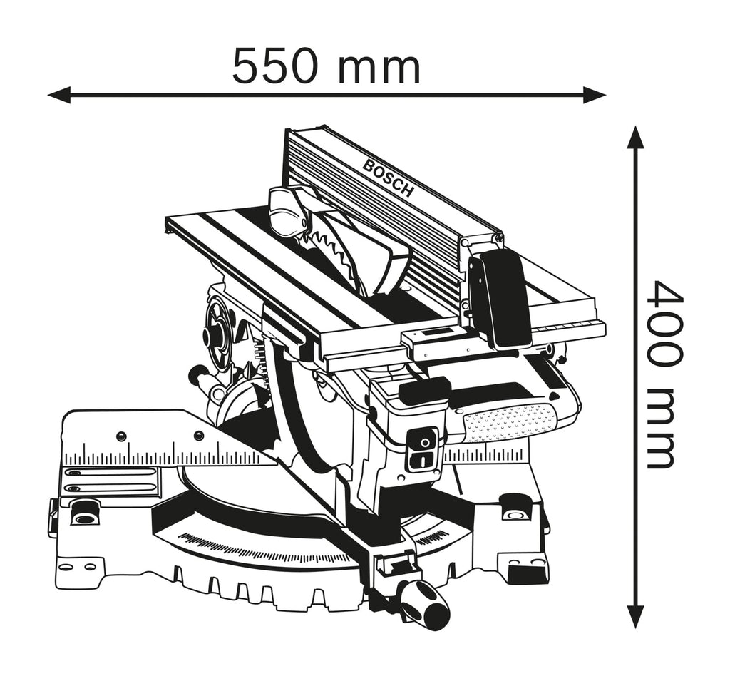 Bosch Professional Kappsäge / Kombinationssäge GTM 12 JL (Sägeblatt-Ø: 305mm , inkl. 1x Kreissägeblatt, Schiebestock)