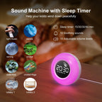 Kinder Wecker Digital, Schlaftrainer mit Nachtlicht, Lichtwecker mit 10 White Noise, Snooze und Timer 15/30/60/90 mins, LED mit Licht Tischuhr ohne Tick, Geschenke für Mädchen Jungen
