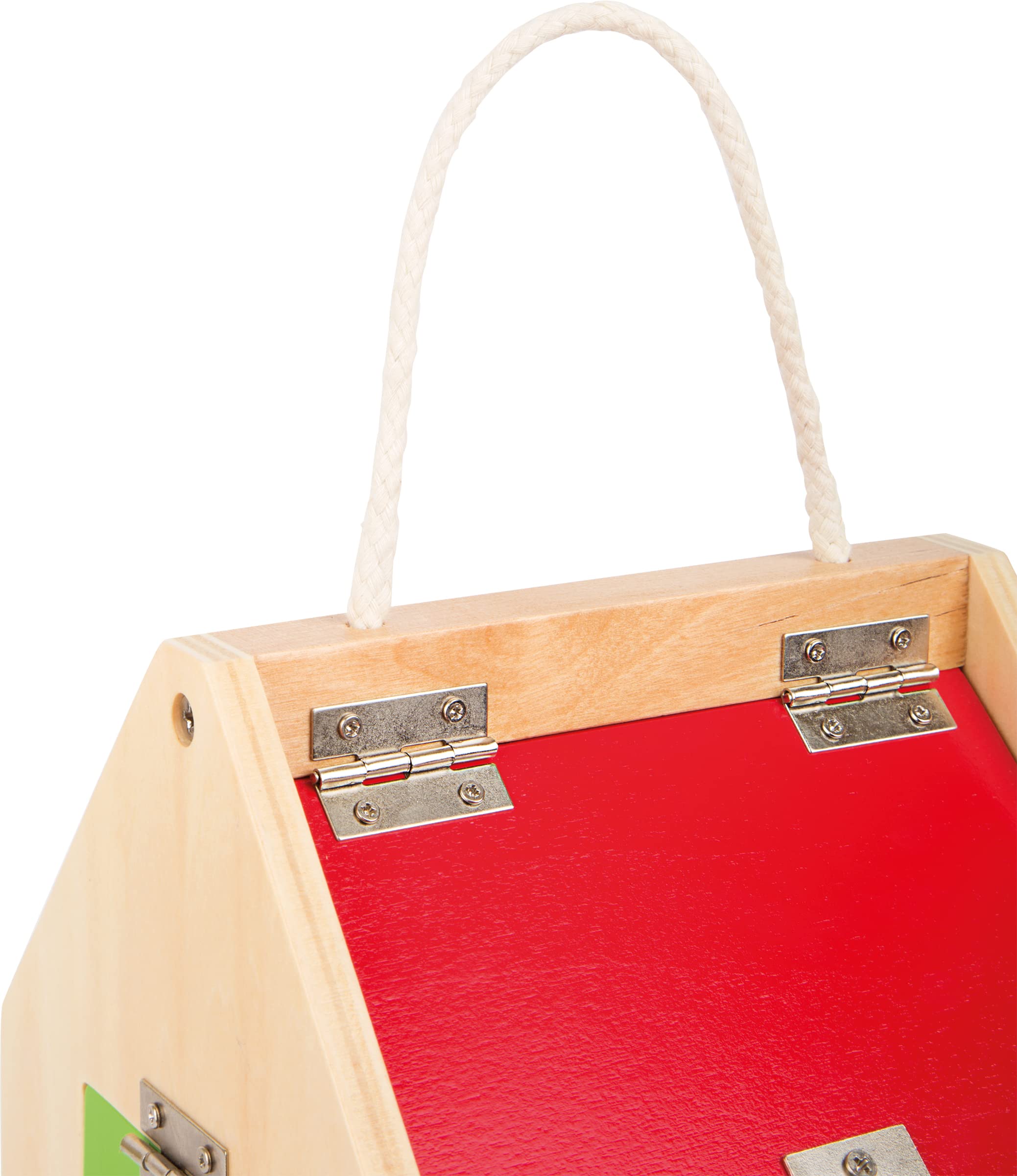 small foot Schlosshaus, aus Holz, mit Schlössern, Riegeln, Hebeln, Scharnieren und Sicherheitskette, ab 3 Jahren, 4432 Spielzeug, Naturholz