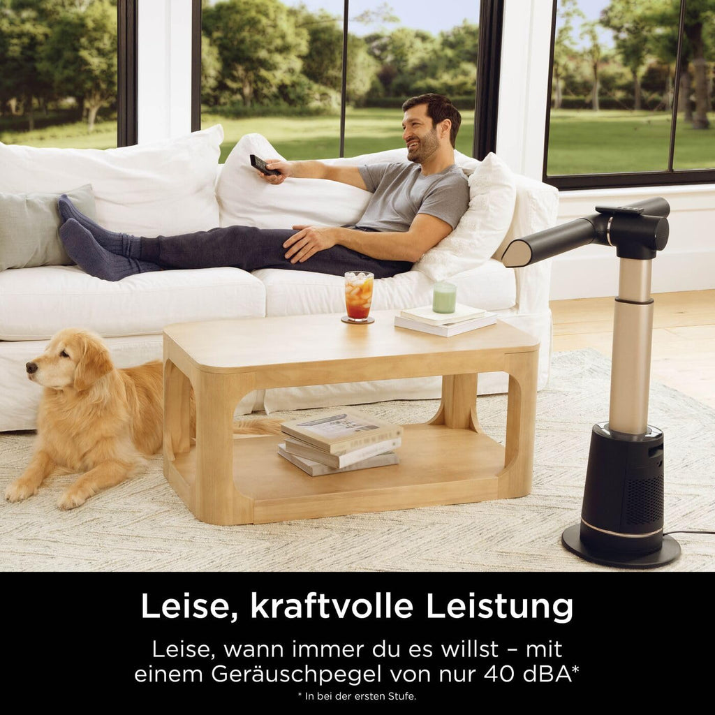 Shark TurboBlade Turmventilator, leise, Hochgeschwindigkeitssystem, Luftzirkulation bis 20 Meter, 10 Geschwindigkeiten, 180° Oszillation, Fernbedienung, Timer, Einfache Reinigung, Anthrazit TF200SEU