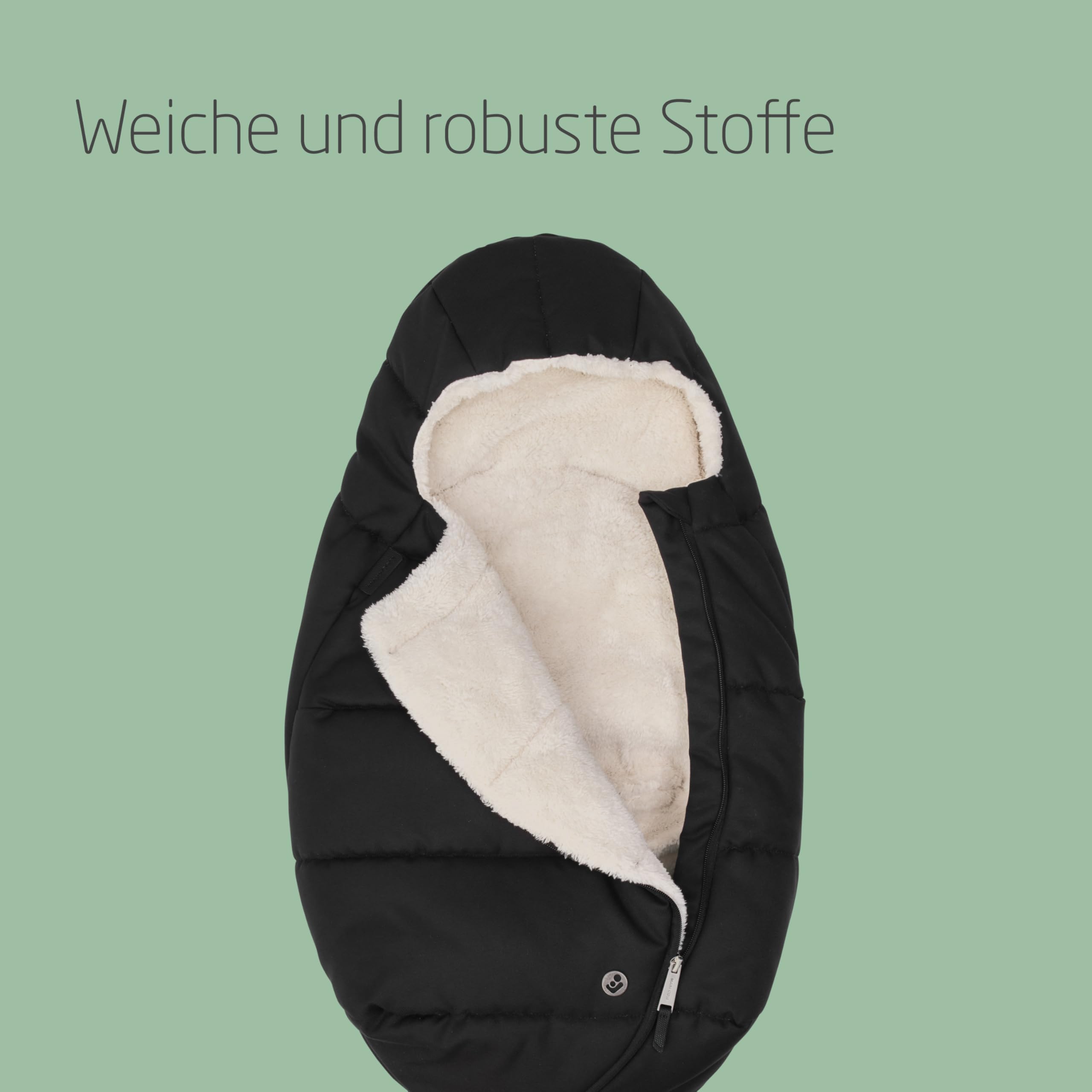 Maxi-Cosi kuschelig weicher 2-in-1 Fußsack, geeignet für alle Maxi-Cosi Kinderwagen, auch als Sitzpolster verwendbar, Twillic Black