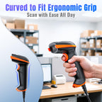 Tera Barcode Scanner 1D 2D QR Wired Handscanner Kabelgebundenes CMOS-Barcode-Lesegerät mit Stoßfest Wasserdicht IP65 Ergonomischer Griff 300,000-Pixel-Kamera und USB-Kabel, Plug&Play, D5100Y