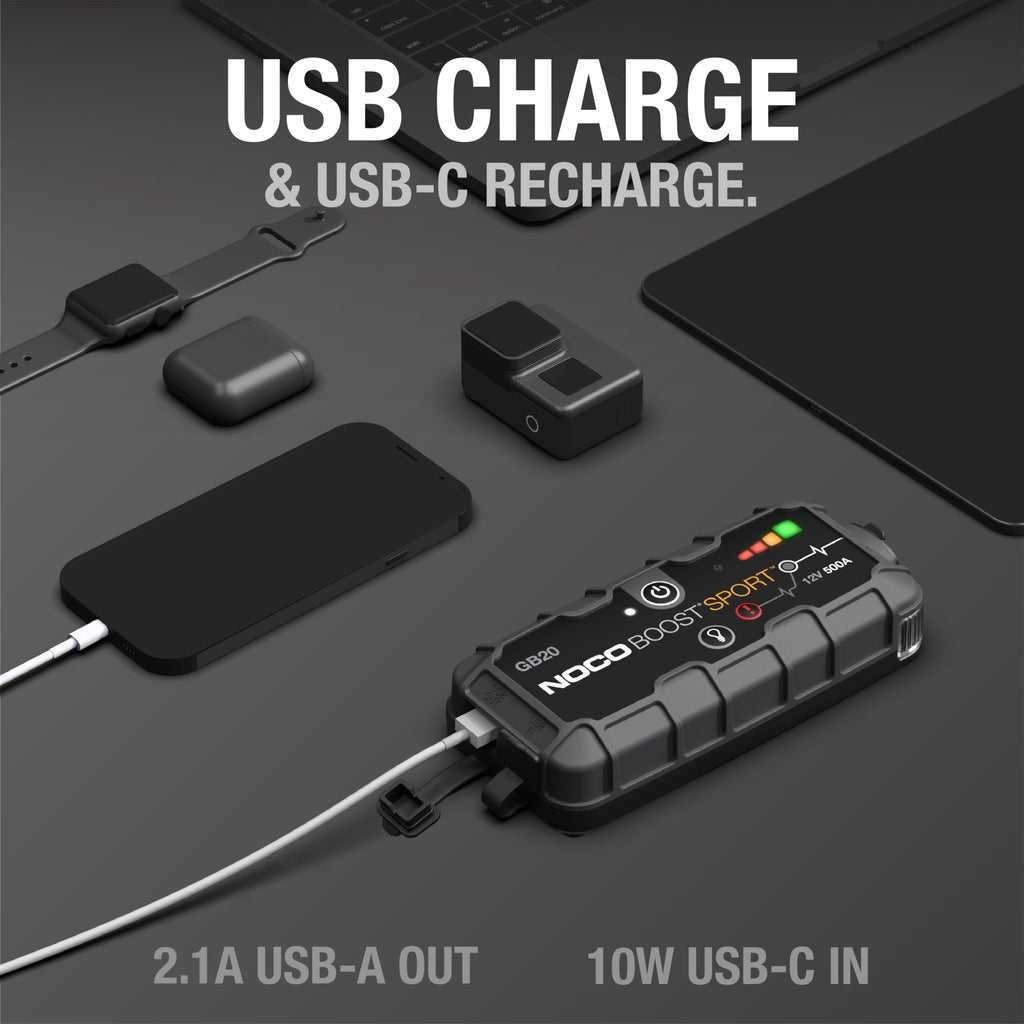 NOCO Boost GB20: 500A UltraSafe Starthilfe Powerbank – 12V Lithium-Starthilfegerät & Starterkabel – Tragbarer Booster für Benziner bis 4,0L