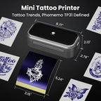 Phomemo TP31 Tattoo Drucker, Aufgerüstet Mini Tattoo Stencil Drucker 3 Zoll, Tattoodrucker mit 30pcs Papier für Anfänger, Tätowierer, Tattoo Printer Bluetooth Kompatibel mit Smartphone, Tablet