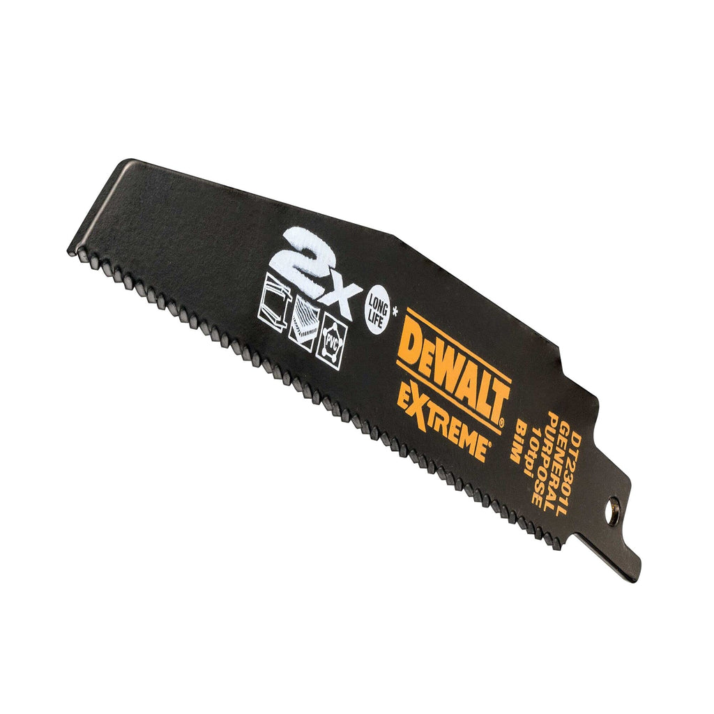 DEWALT 12-tlg. Extreme Säbelsägeblätter-Set DT2441L (für Schnitte in Holz, Holz mit Nägeln, Metall, Rohre, mit Eintauchspitze, spezielles Blattdesign für lange Lebensdauer)